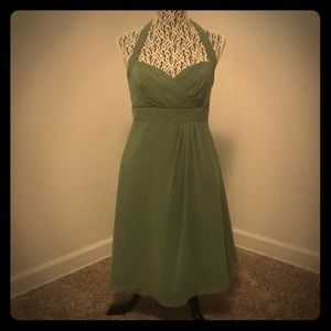 Olive green bridesmaid dress